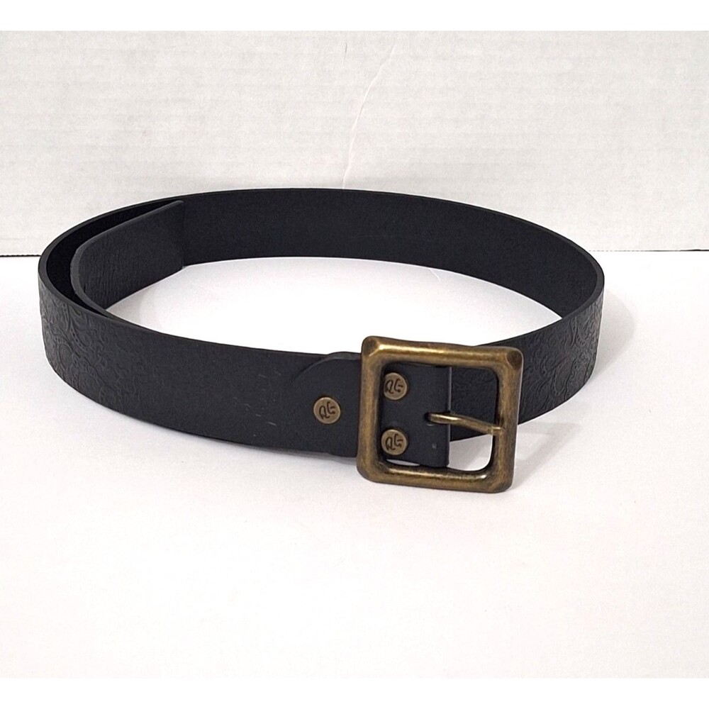 Robert Graham Leather Belt Men's Size 38 Black Paisley Print Preppy Luxury Work
